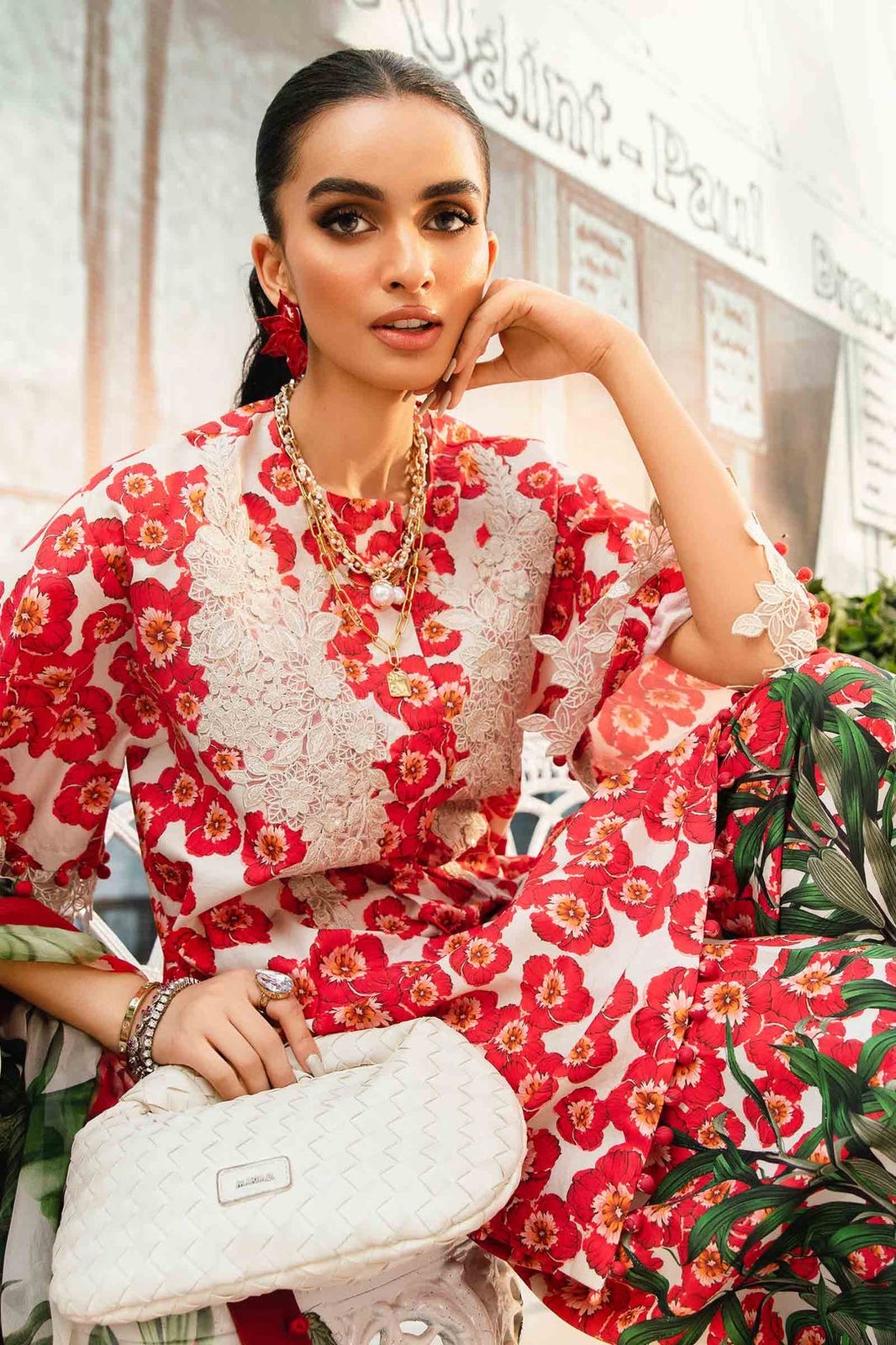 MARIA.B lawn digital printed embroidered patch-work unstitced 3pc