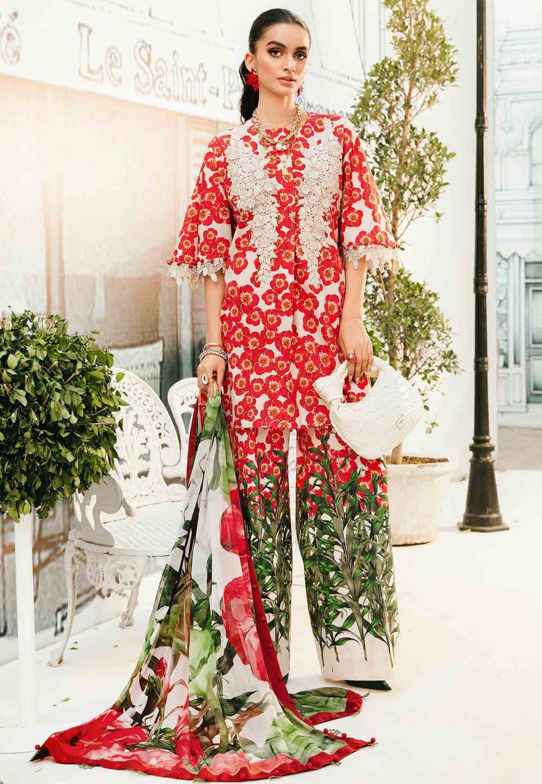 MARIA.B lawn digital printed embroidered patch-work unstitced 3pc