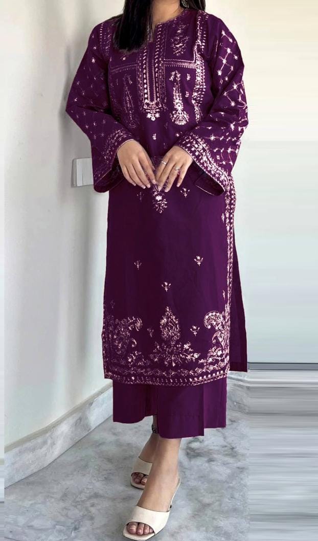 PURE LAWN 2PC EMBROIDERED