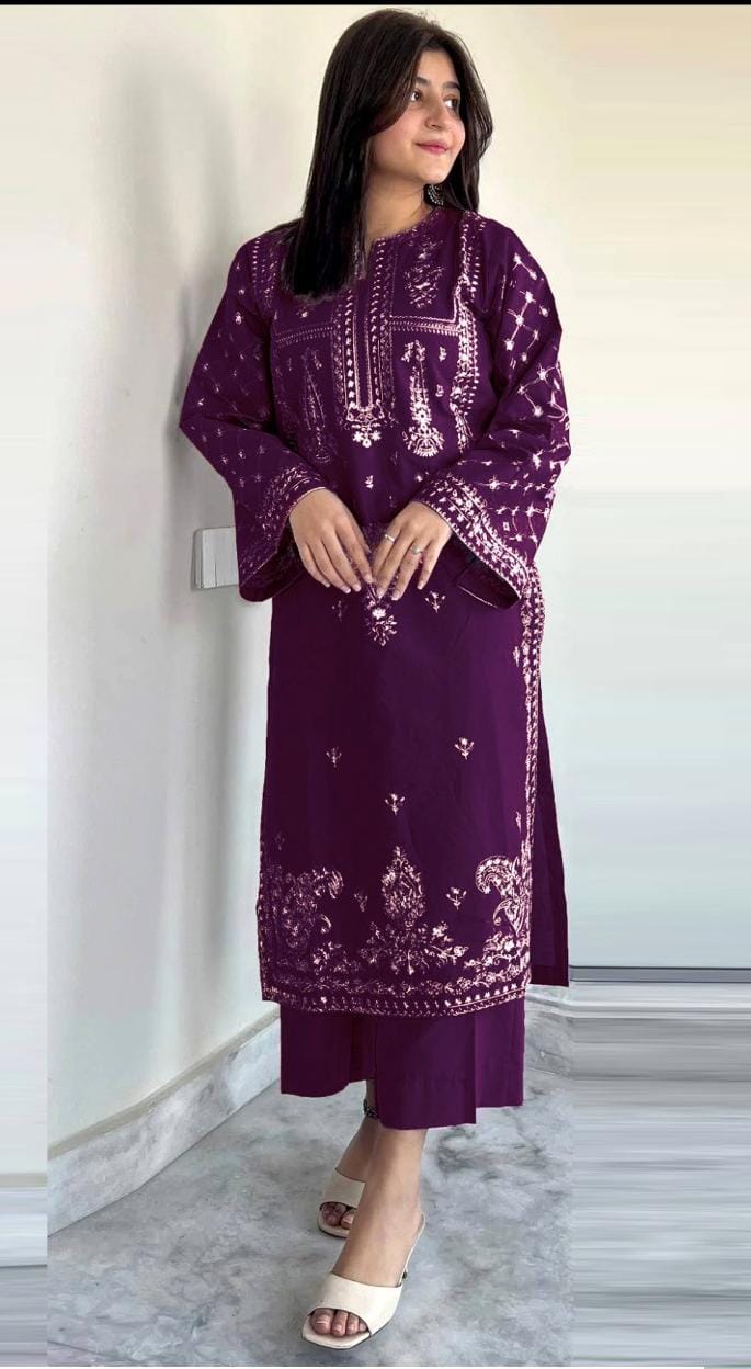 PURE LAWN 2PC EMBROIDERED