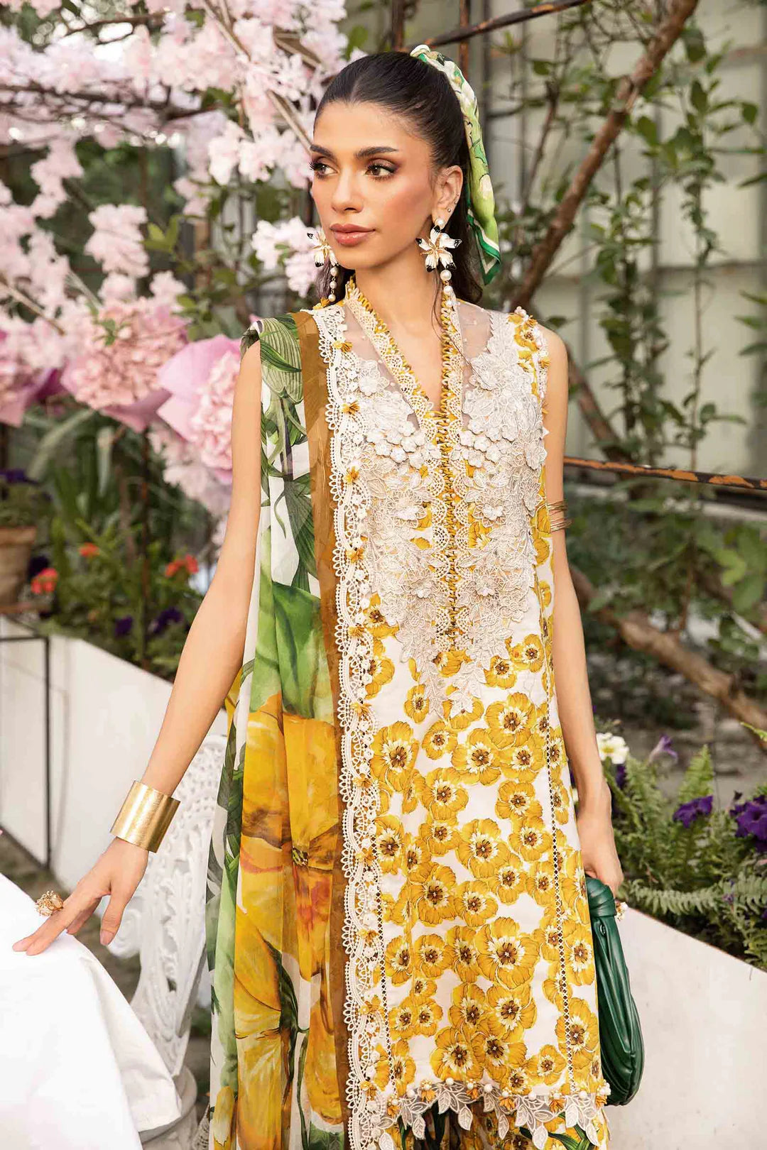 3 Piece Unstitched Embroidered Lawn Suit | MPT-2606-A
