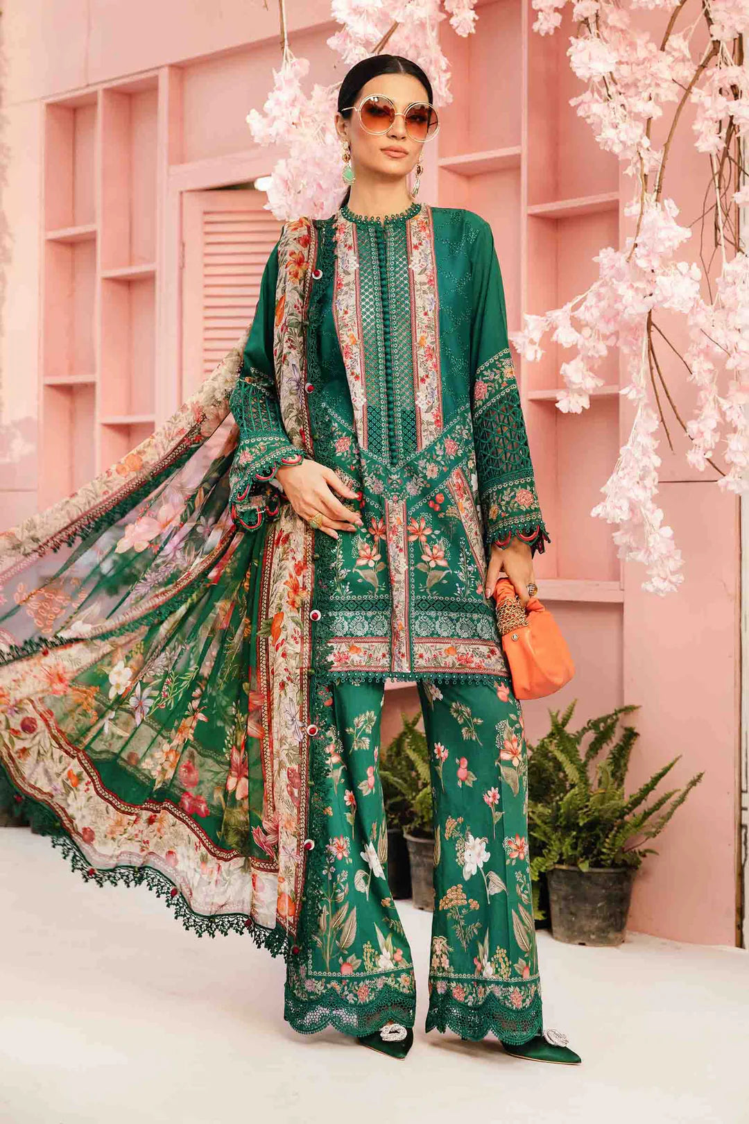 3 Piece Unstitched Embroidered Lawn Suit | MPT-2610-A