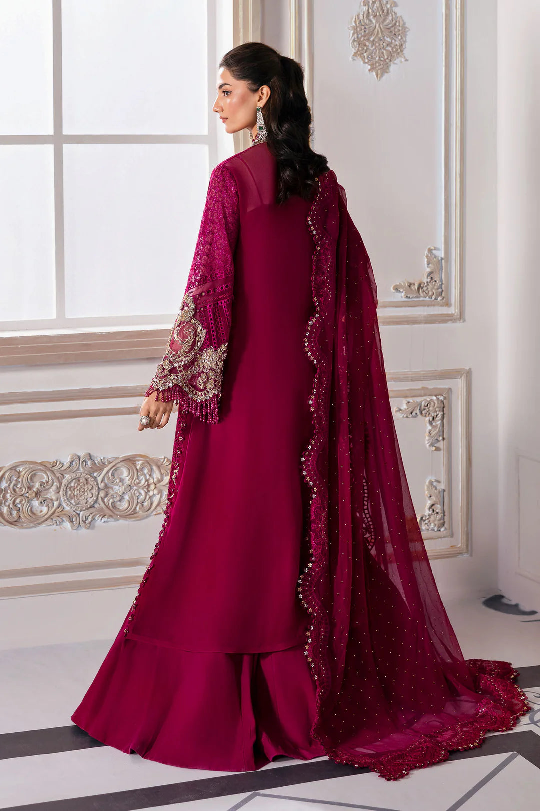3 Piece Unstitched Embroidered Chiffon Suit | BD-3003