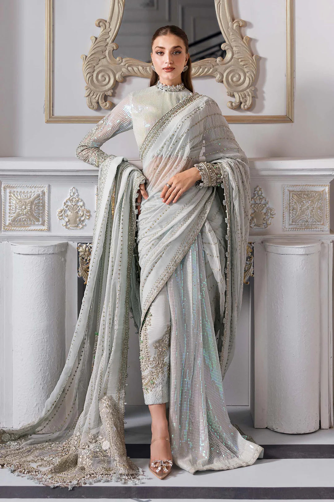3 Piece Unstitched Embroidered Chiffon Suit | BD-3005