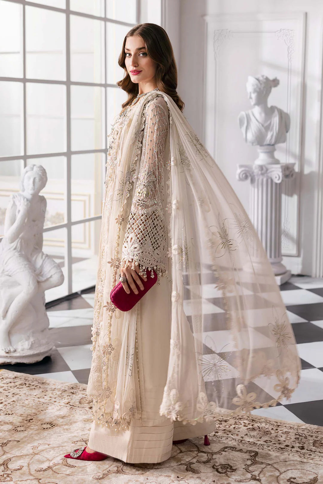 3 Piece Unstitched Embroidered Chiffon Suit | BD-3007