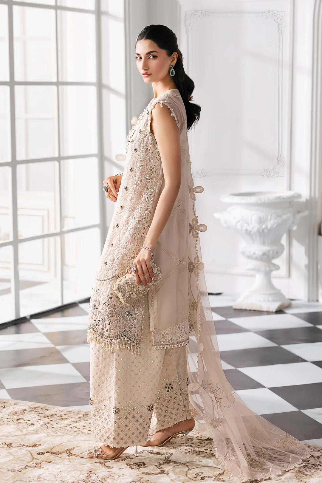 3 Piece Unstitched Embroidered Chiffon Suit | BD-3007