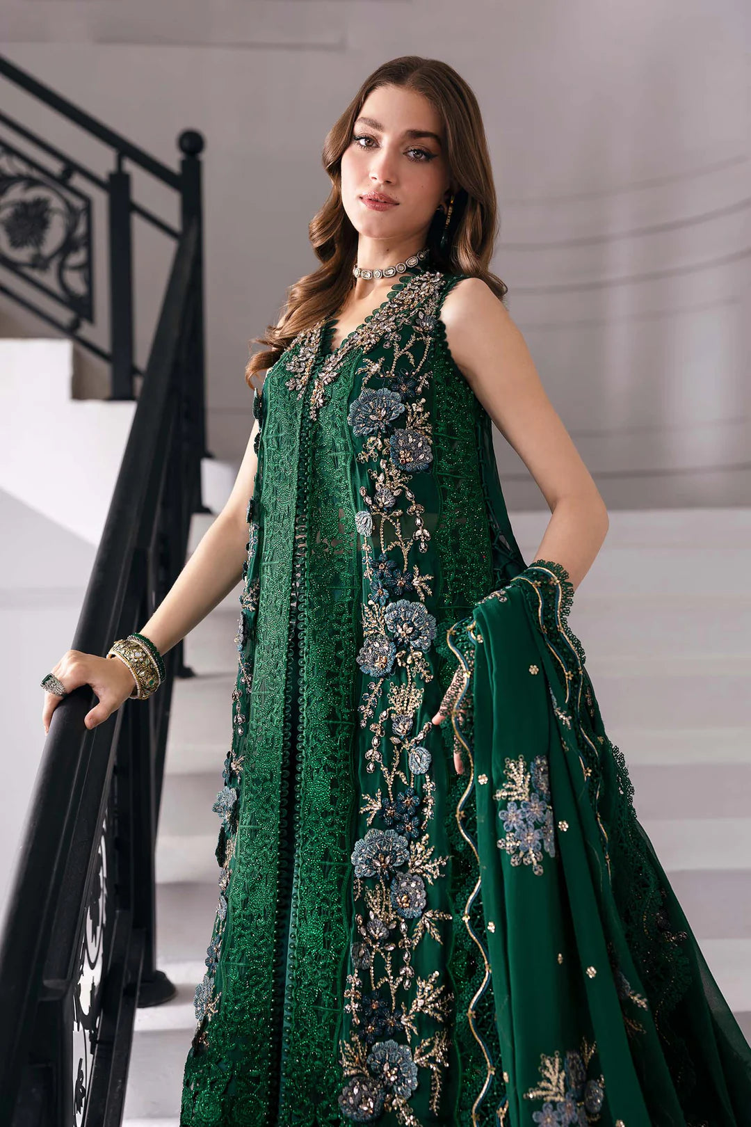 3 Piece Unstitched Embroidered Chiffon Suit | BD-3008
