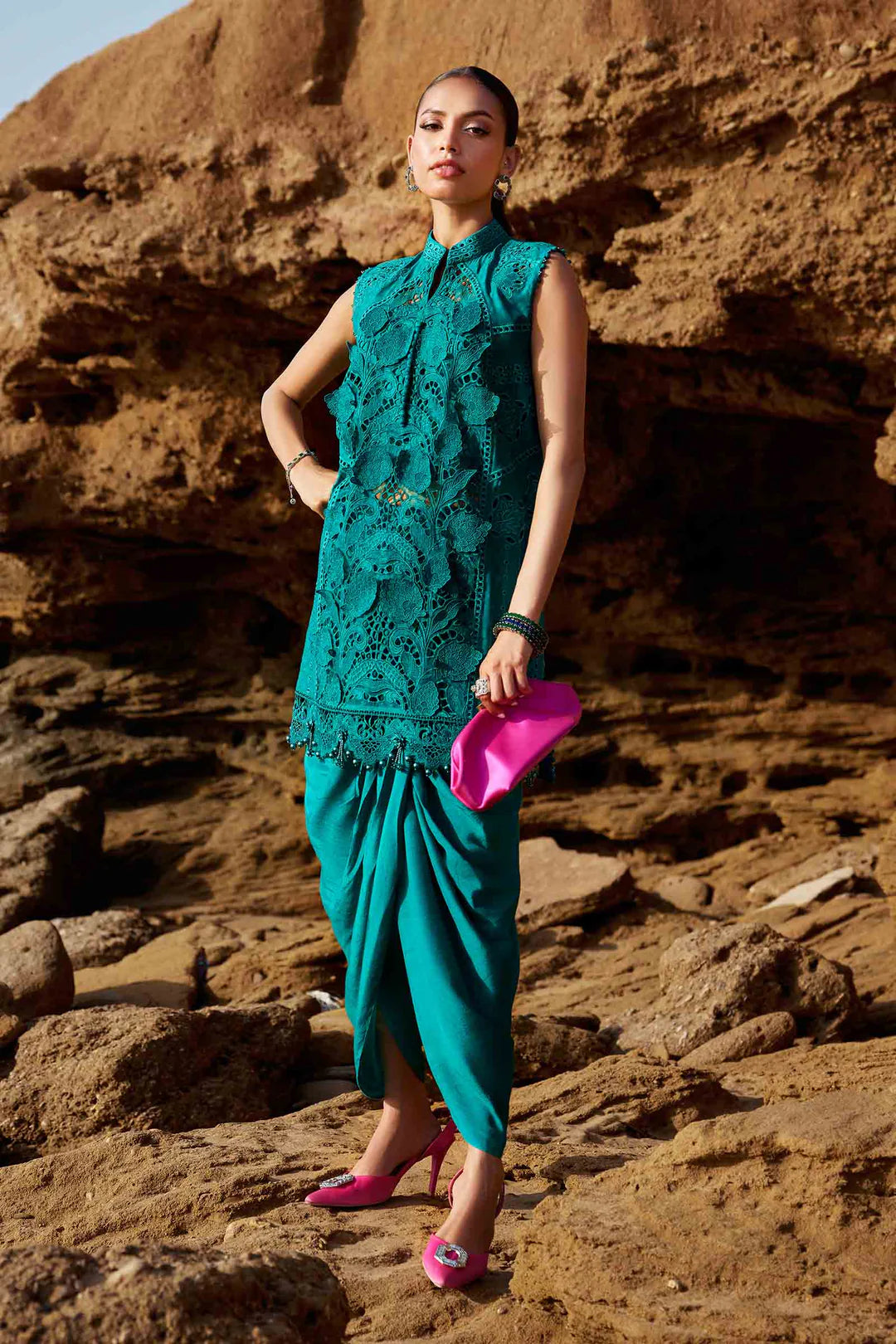 3 Piece Unstitched Embroidered Organza Lawn Suit | EID LAWN-25-05