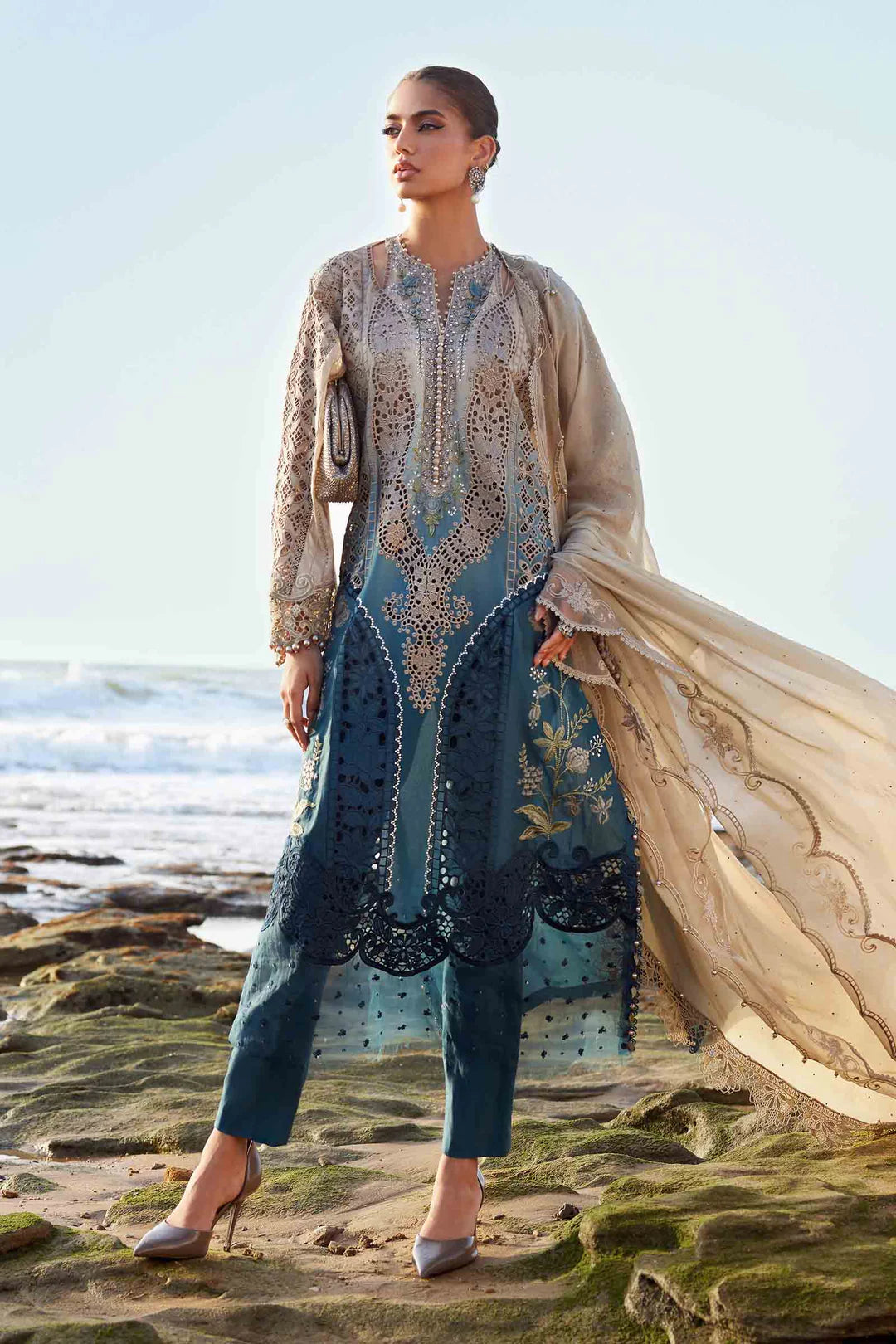 3 Piece Unstitched Embroidered Lawn Suit | EID LAWN-25-08