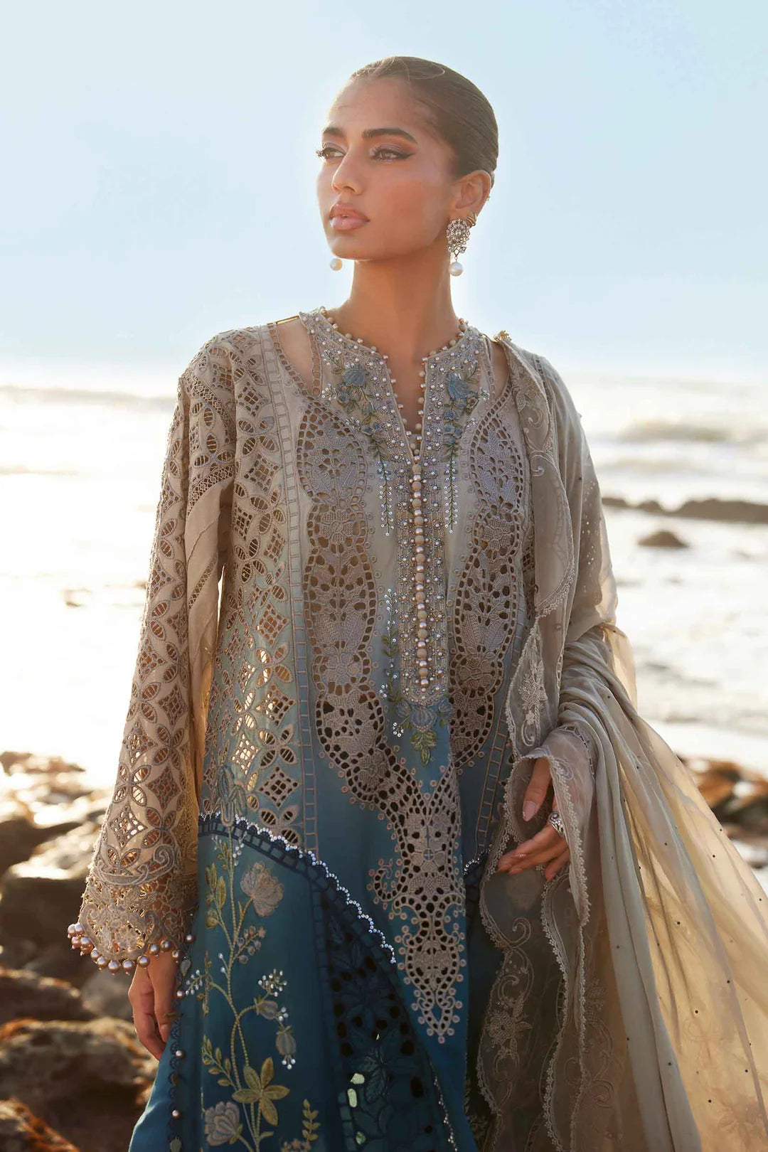 3 Piece Unstitched Embroidered Lawn Suit | EID LAWN-25-08